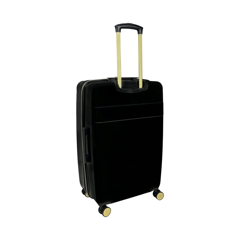 Pemberly Row Traditional Plastic 3-Piece Hardside Spinner Set in Black