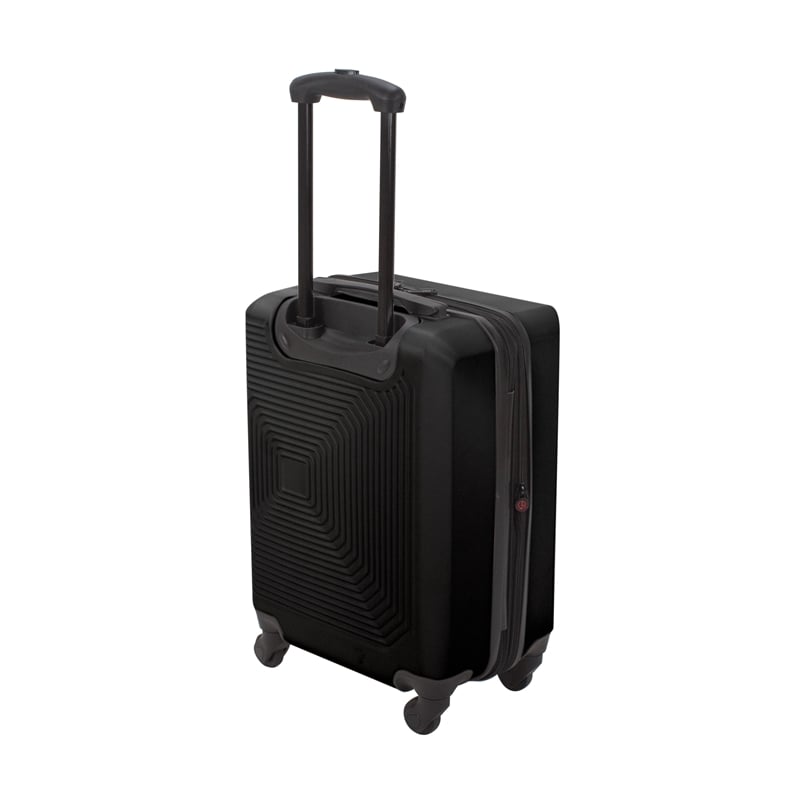 Pemberly Row Traditional Plastic 3-Piece Hardside Luggage Set in Black
