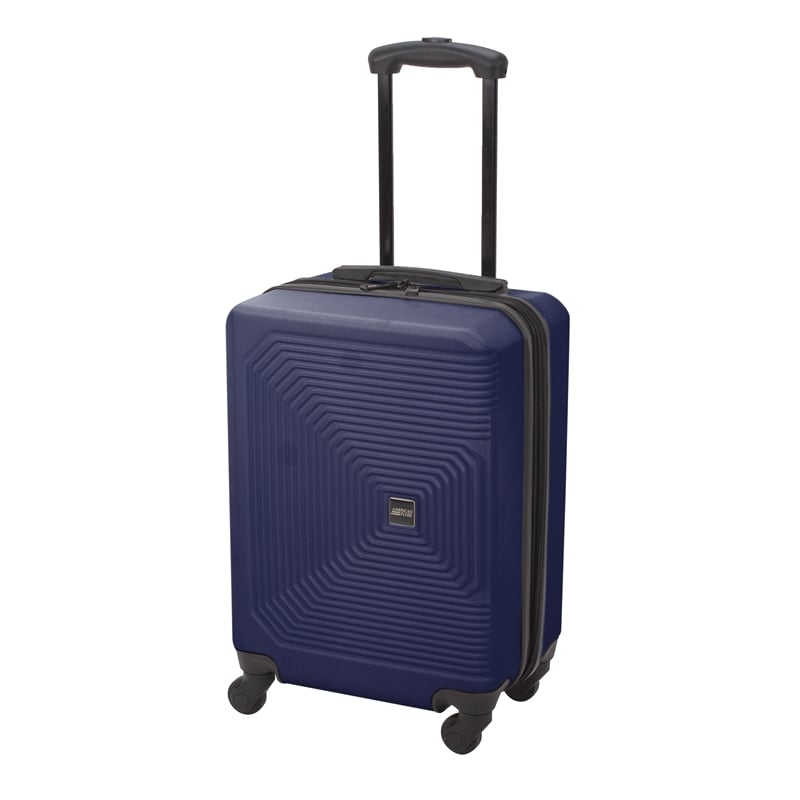 Pemberly Row Traditional Plastic 3-Piece Hardside Luggage Set in Navy