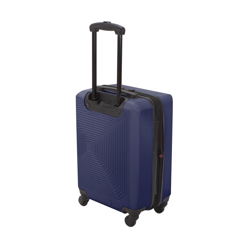 Pemberly Row Traditional Plastic 3-Piece Hardside Luggage Set in Navy