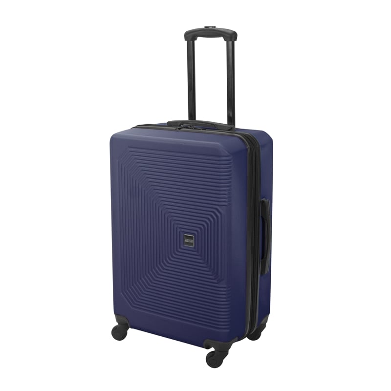 Pemberly Row Traditional Plastic 3-Piece Hardside Luggage Set in Navy