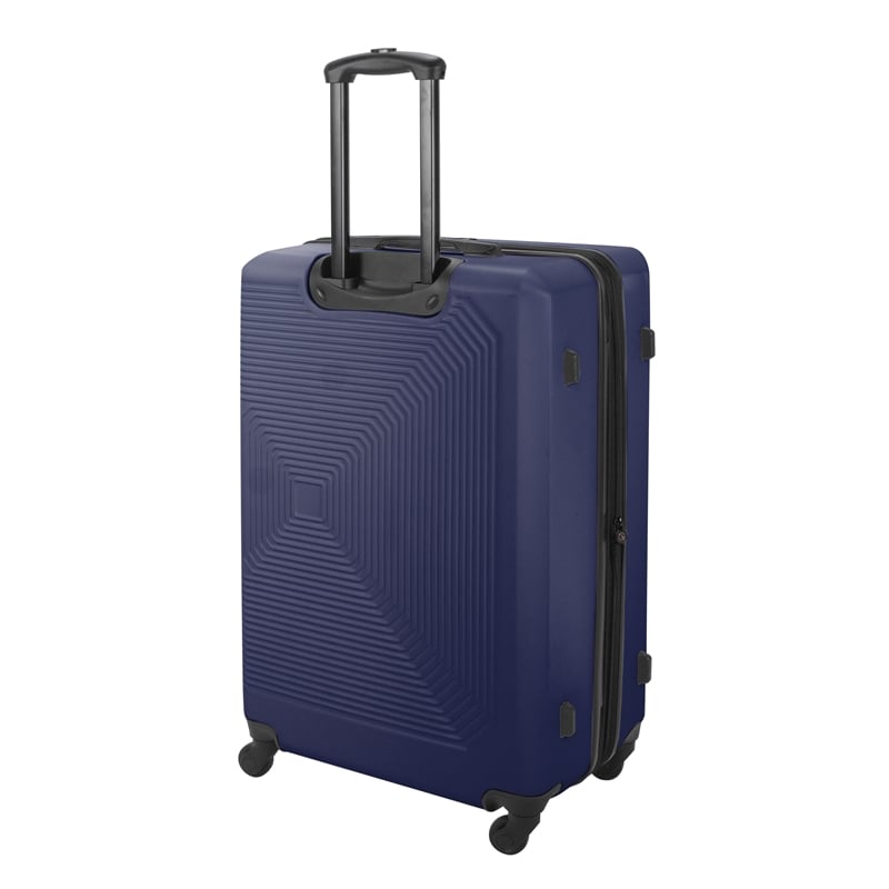 Pemberly Row Traditional Plastic 3-Piece Hardside Luggage Set in Navy