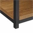 Pemberly Row Wood/Metal Center Coffee Table with Storage Shelf in Brown
