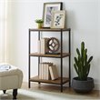 Pemberly Row 3-Tier Wood Bookshelf with Open Shelves in Mahogany Brown