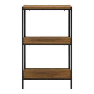 Pemberly Row 3-Tier Wood Bookshelf with Open Shelves in Mahogany Brown
