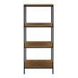 Pemberly Row 4-Tier Wood Bookshelf with Open Shelves in Mahogany Brown
