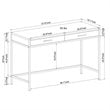Pemberly Row 2-Drawer Wood/Metal Writing Desk with Shelve in Mahogany Brown