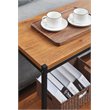 Pemberly Row Wood Console Table with Storage Shelf in Oak Brown