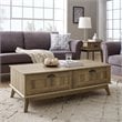 Pemberly Row Wood Center Coffee Table with 2 Drawers in Golden Oak
