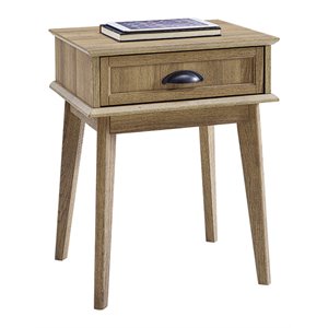 Pemberly Row Wood End Table with Storage Drawer in Golden Oak