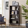 Pemberly Row Transitional 5-Tier Engineered Wood Bookcase in Smoke Oak