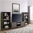 Pemberly Row Transitional 5-Tier Engineered Wood Bookcase in Smoke Oak