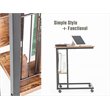 Pemberly Row Modern Wood End C Table with Magazine Holder in Rustic Brown