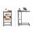 Pemberly Row Modern Wood End C Table with Magazine Holder in Rustic Brown