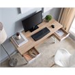 Pemberly Row Home Office Writing/Computer Desk with Drawers in White/Oak