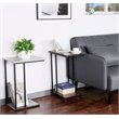 Pemberly Row Modern Wood & Metal End C Table for Small Spaces in Cement/Black