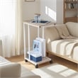 Pemberly Row Modern Wood & Metal End C Table for Small Spaces in Oak/White