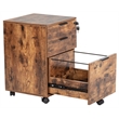 Pemberly Row 3-Drawer Engineered Wood Rolling File Cabinet with Lock in Brown