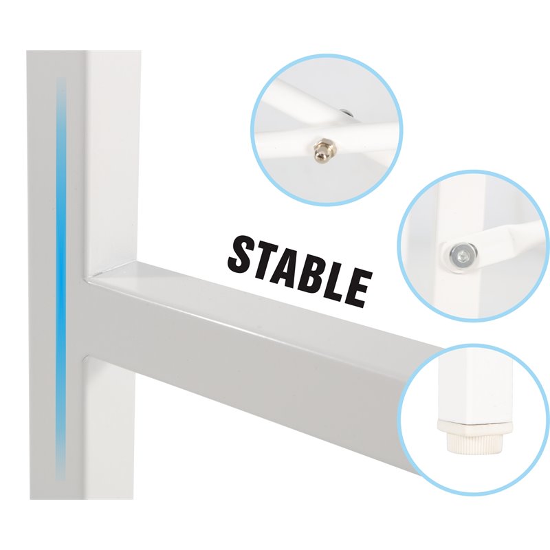 Pemberly Row Wood & Metal Writing/Computer Desk with Drawers in White