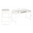 Pemberly Row Wood & Metal Writing/Computer Desk with Drawers in White