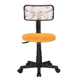 Pemberly Row Low-Back Adjustable Fabric Upholstered Rolling Desk Chair in Blue