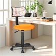 Pemberly Row Low-Back Adjustable Fabric Upholstered Rolling Desk Chair in Blue