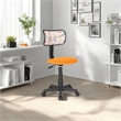 Pemberly Row Low-Back Adjustable Fabric Upholstered Rolling Desk Chair in Blue