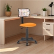 Pemberly Row Low-Back Adjustable Fabric Upholstered Rolling Desk Chair in Blue