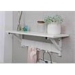 Pemberly Row Wood/Metal Floating Shelf with Coat Hooks Key Holder in White