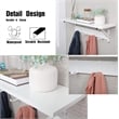 Pemberly Row Wood/Metal Floating Shelf with Coat Hooks Key Holder in White