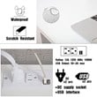 Pemberly Row Writing Desk w/ Drawer USB Ports Charging Station in White/Golden