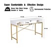 Pemberly Row Writing Desk w/ Drawer USB Ports Charging Station in White/Golden