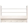 Pemberly Row Floating Book Shelf with Coat Hooks Key Holder in White (Set of 3)