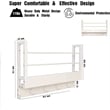 Pemberly Row Floating Book Shelf with Coat Hooks Key Holder in White (Set of 3)
