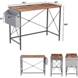 Pemberly Row Simple Minimal Wood Home Office Computer Desk in Rustic Brown/Black