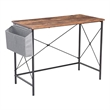 Pemberly Row Simple Minimal Wood Home Office Computer Desk in Rustic Brown/Black