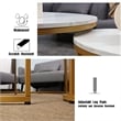 Pemberly Row Round Wood/Metal Nesting Coffee Table in Gold/Marble (Set of 2)
