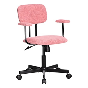 Pemberly Row Low Back Home Office Computer Chair with Armrest in Pink