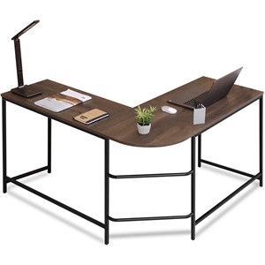 Pemberly Row Wood Home Office Computer Desk with 2 Storage Drawers in Oak