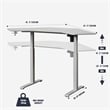Pemberly Row Corner Electric Height Adjustable Wood Standing Desk in White