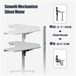 Pemberly Row Corner Electric Height Adjustable Wood Standing Desk in White
