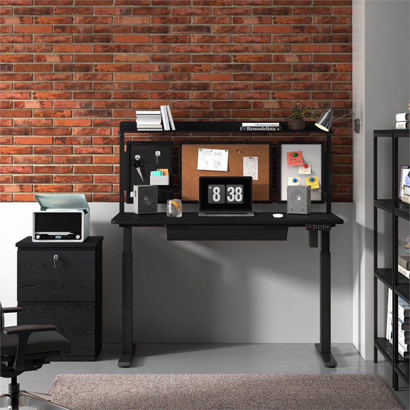 Pemberly Row 2-Drawer Engineered Wood/Metal File Cabinet with Lock in Black