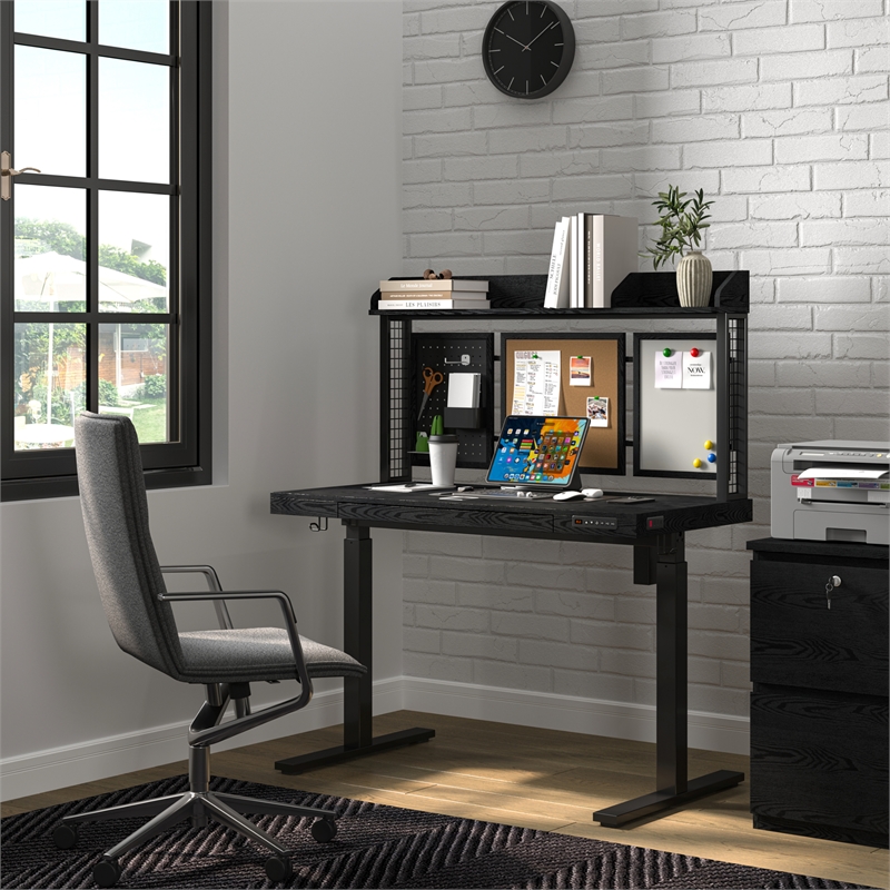 Pemberly Row 2-Drawer Engineered Wood/Metal File Cabinet with Lock in Black