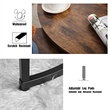 Pemberly Row Round Wood/Metal Nesting Coffee Table in Rustic Brown (Set of 2)