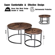 Pemberly Row Round Wood/Metal Nesting Coffee Table in Rustic Brown (Set of 2)