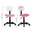 Pemberly Row Low-Back Adjustable Plastic Rolling Drawing Desk Chair in Pink