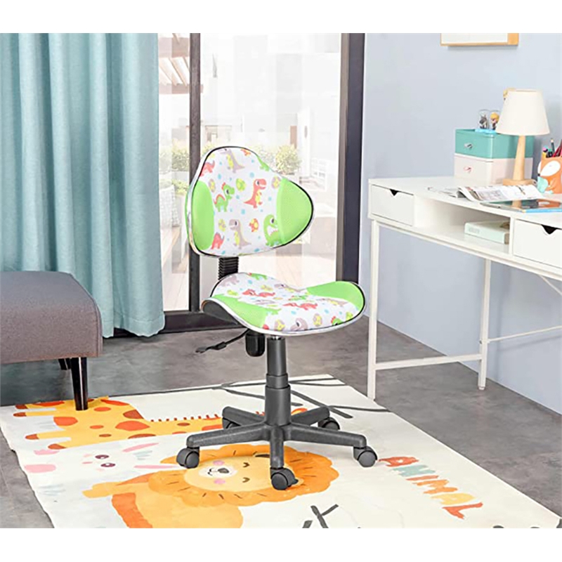 Pemberly Row Low Back Computer Executive Chair w/ Large Base and Pads in Green