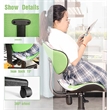 Pemberly Row Low Back Computer Executive Chair w/ Large Base and Pads in Green