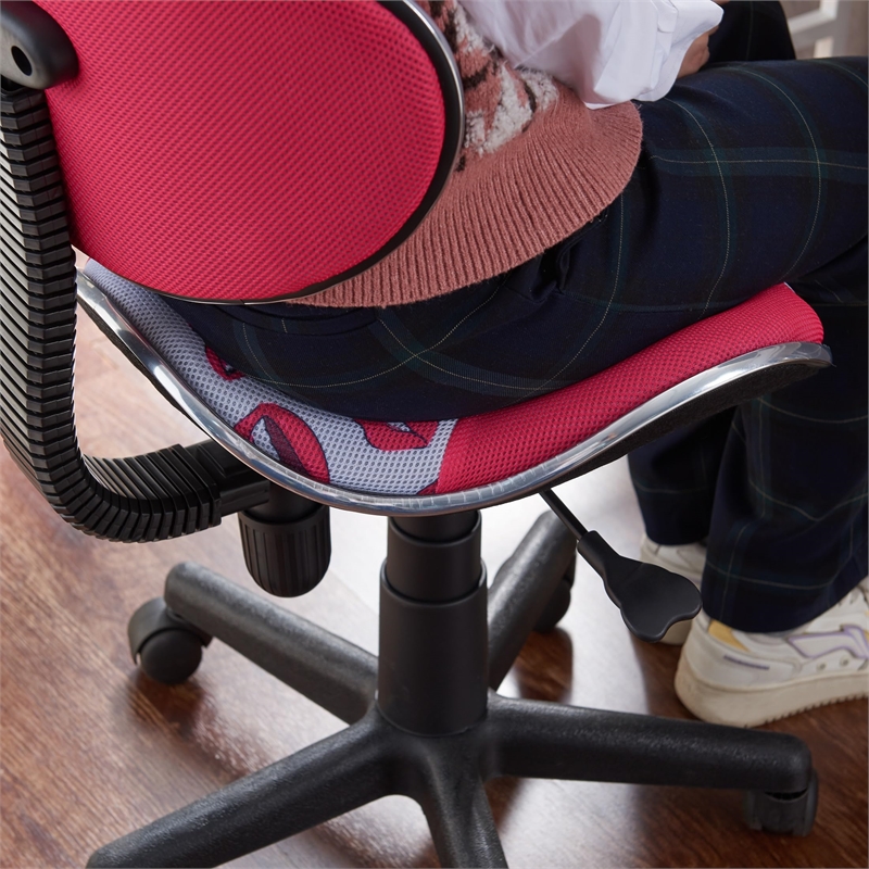 Pemberly Row Low Back Computer Executive Chair with Large Base & Pads in Pinklip