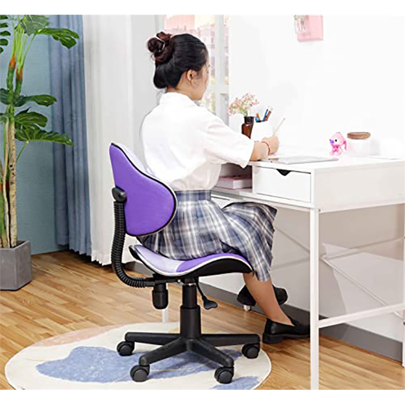 Pemberly Row Low Back Computer Executive Chair with Large Base & Pads in Purple